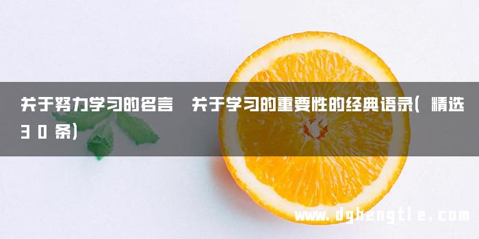 关于努力学习的名言 关于学习的重要性的经典语录（精选30条）